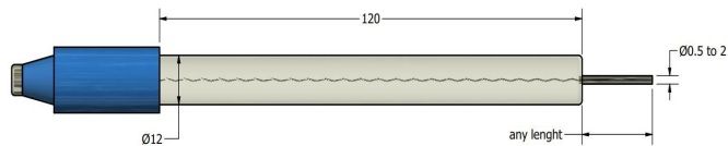 Standard silver electrode with 12mm plastic body