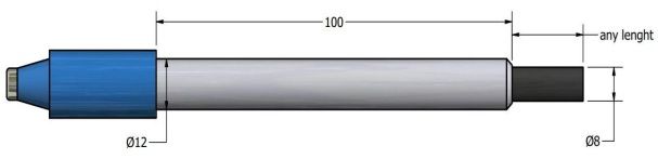 Standard graphite electrode with 12mm plastic body