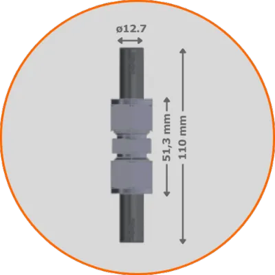 Swagelok Cell (T shape) - 2 electrodes 316L SS  Ø 12.7 mm