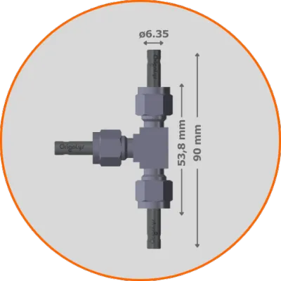 Swagelok Cell (T shape) - 3 electrodes 316L SS  Ø 6.35 mm
