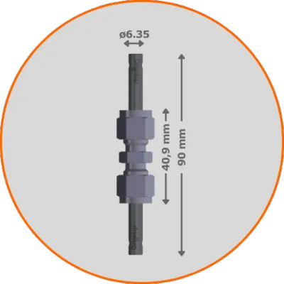Swagelok Cell (T shape) - 2 electrodes 316L SS  Ø 6.35 mm