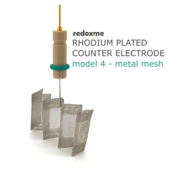 Rhodium plated counter electrode model 4 – metal mesh