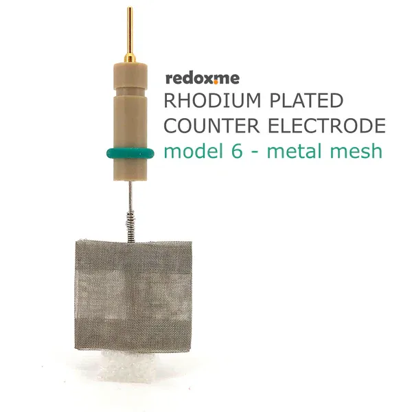 Rhodium plated counter electrode model 6 – metal mesh