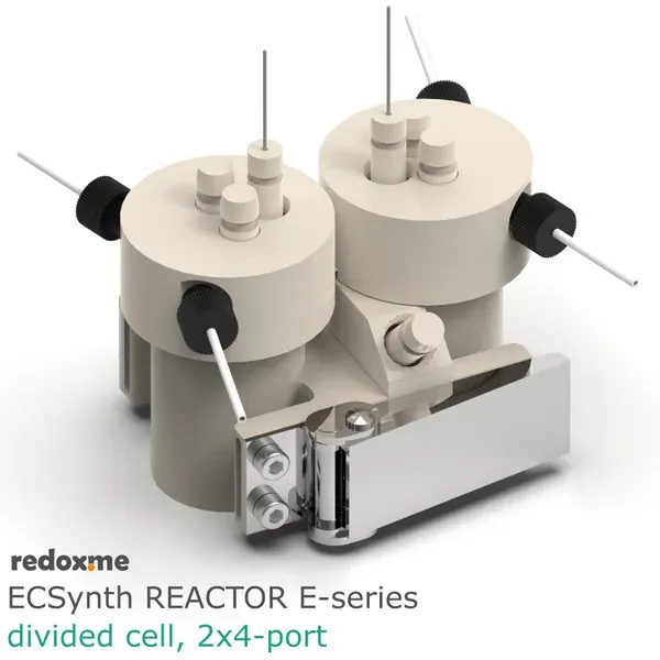 Electrosynthesis Reactor E-series, divided cell, 2x4-port