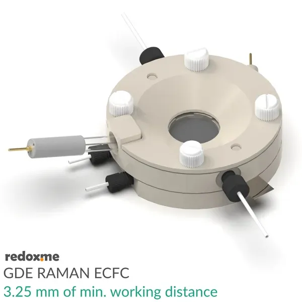 GDE Raman ECFC - Screw Mount Gas Diffusion Electrode Raman Electrochemical Flow Cell, 3.25 mm min. working distance