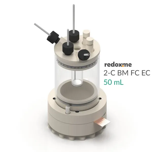 2-C BM FC EC 50 mL - Two-compartment Bottom Mount Front Contact Electrochemical Cell 50 mL