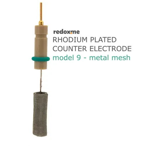 Rhodium plated counter electrode model 9 – metal mesh