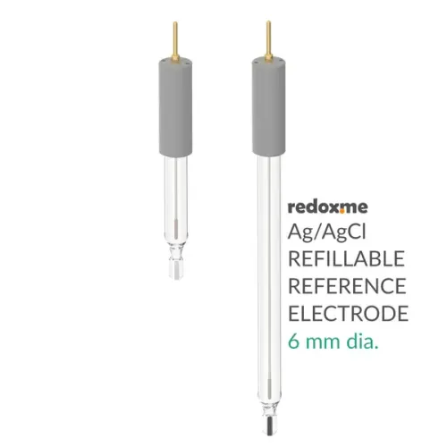 Silver / Silver Chloride Refillable Reference Electrode - 6 mm dia.